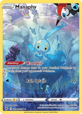 Manaphy — Crown Zenith: Galarian Gallery Pokémon TCG card by Taira Akitsu