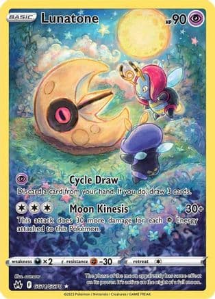 Lunatone — Crown Zenith: Galarian Gallery Pokémon TCG card by sowsow