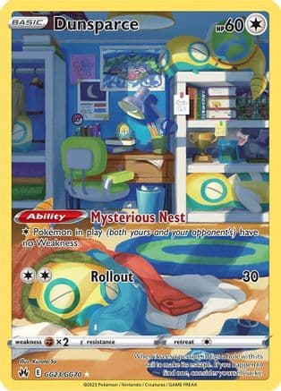 Dunsparce — Crown Zenith: Galarian Gallery Pokémon TCG card by Kurata So