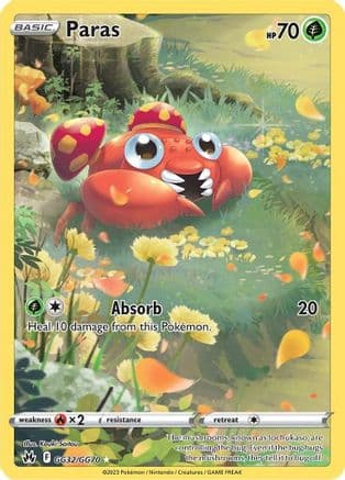 Paras — Crown Zenith: Galarian Gallery Pokémon TCG card by Kouki Saitou