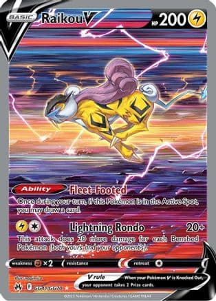 Raikou V — Crown Zenith: Galarian Gallery Pokémon TCG card by nagimiso