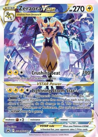 Zeraora VSTAR — Crown Zenith: Galarian Gallery