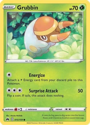 Grubbin — SWSH: Crown Zenith Pokémon TCG card by Atsuko Nishida