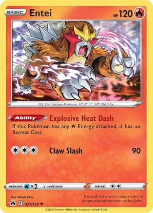 Entei — SWSH: Crown Zenith Pokémon TCG card by Nisota Niso