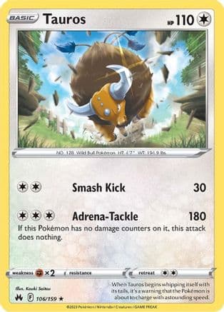 Tauros — SWSH: Crown Zenith Pokémon TCG card by Kouki Saitou