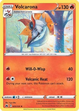 Volcarona — Crown Zenith Pokémon TCG card by Yuya Oka