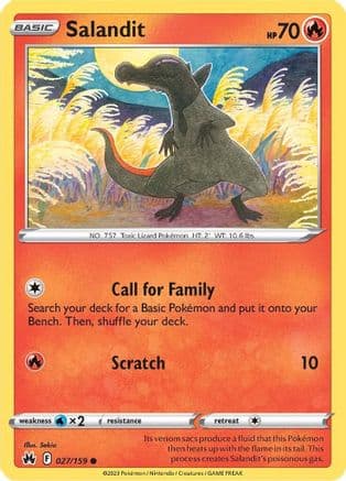 Salandit — Crown Zenith Pokémon TCG card by Yuka Morii