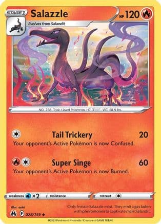Salazzle — Crown Zenith Pokémon TCG card by Tomokazu Komiya
