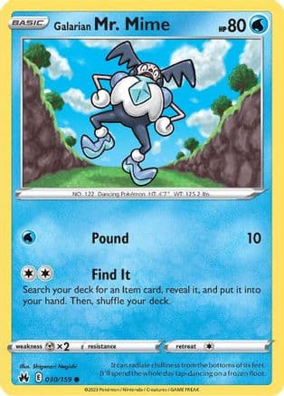 Galarian Mr. Mime — SWSH: Crown Zenith Pokémon TCG card by Shigenori Negishi