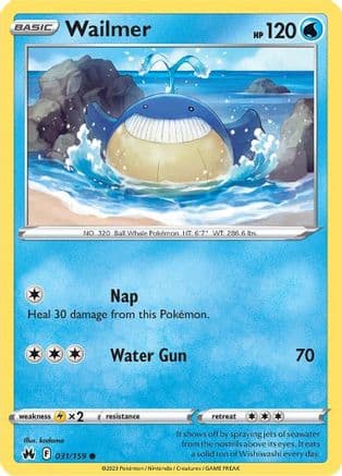Wailmer — Crown Zenith Pokémon TCG card by Yukiko Baba