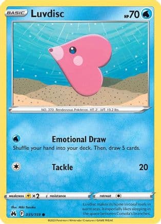 Luvdisc — Crown Zenith Pokémon TCG card by Miki Tanaka