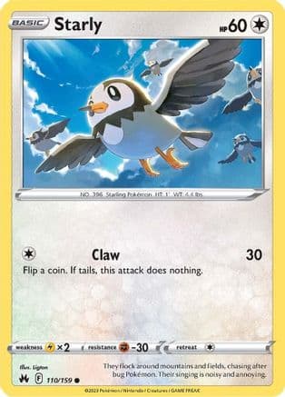 Starly — SWSH: Crown Zenith Pokémon TCG card by Ligton