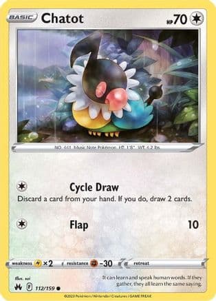 Chatot — SWSH: Crown Zenith Pokémon TCG card by sui