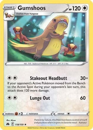 Gumshoos — SWSH: Crown Zenith Pokémon TCG card by Mizue
