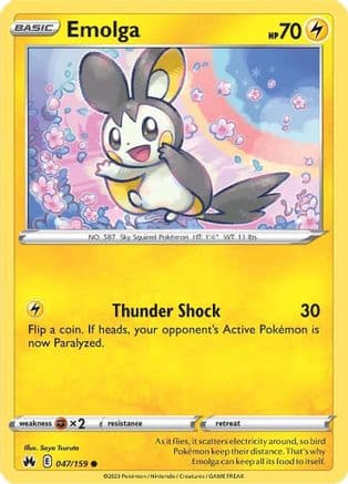 Emolga — SWSH: Crown Zenith Pokémon TCG card by Saya Tsuruta