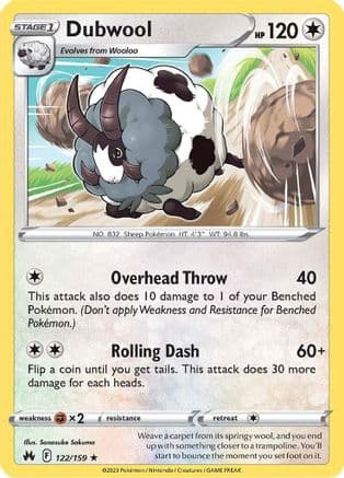 Dubwool — SWSH: Crown Zenith Pokémon TCG card by Sanosuke Sakuma