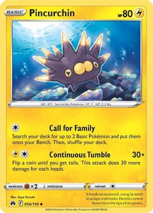 Pincurchin — SWSH: Crown Zenith Pokémon TCG card by Saya Tsuruta