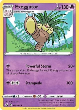 Exeggutor — SWSH: Crown Zenith Pokémon TCG card by Toshinao Aoki