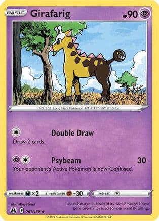 Girafarig — SWSH: Crown Zenith Pokémon TCG card by Mina Nakai