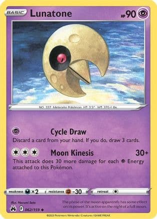 Lunatone — SWSH: Crown Zenith Pokémon TCG card by Narumi Sato
