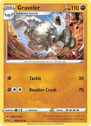 Graveler — SWSH: Crown Zenith Pokémon TCG card by AKIRA EGAWA