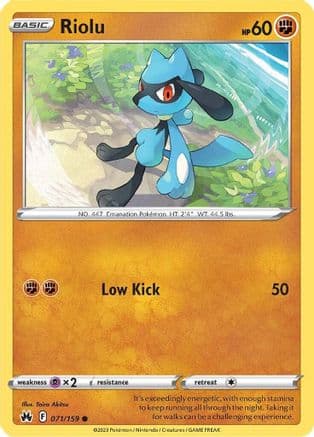 Riolu — SWSH: Crown Zenith Pokémon TCG card by Taira Akitsu
