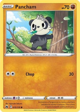 Pancham — Crown Zenith Pokémon TCG card by Sanosuke Sakuma