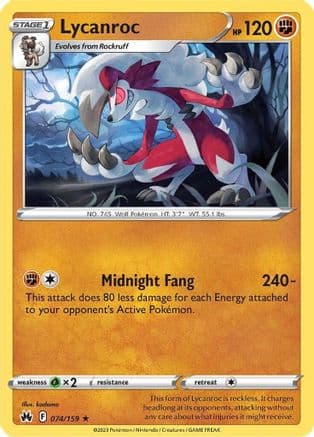 Lycanroc — Crown Zenith Pokémon TCG card by kodama
