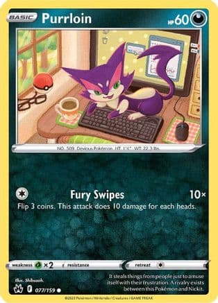 Purrloin — SWSH: Crown Zenith Pokémon TCG card by Shibuzoh.