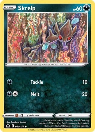 Skrelp — SWSH: Crown Zenith Pokémon TCG card by Tomokazu Komiya