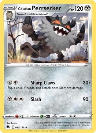 Galarian Perrserker — SWSH: Crown Zenith Pokémon TCG card by Teeziro
