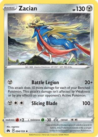 Zacian — SWSH: Crown Zenith Pokémon TCG card by nagimiso