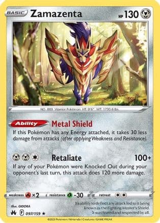 Zamazenta — SWSH: Crown Zenith Pokémon TCG card by GIDORA