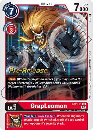 GrapLeomon — Dimensional Phase Pre-Release Cards Digimon Card Game card by Akiyoshi Hongo, Toei Animation