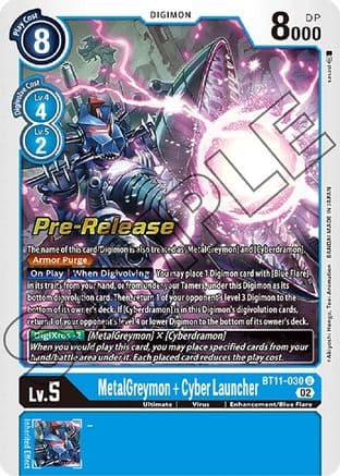 MetalGreymon + Cyber Launcher — Dimensional Phase Pre-Release Cards