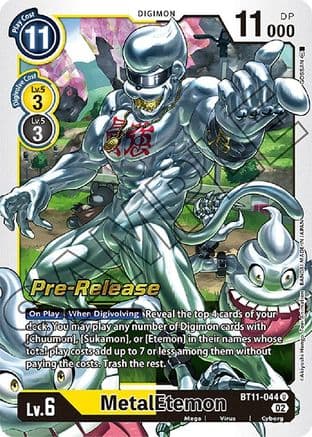 MetalEtemon — Dimensional Phase Pre-Release Cards Digimon Card Game card by Akiyoshi Hongo, GOSSHA, BANDAI MADE IN JAPAN
