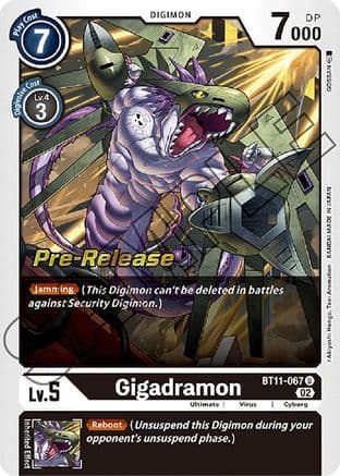 Gigadramon — Dimensional Phase Pre-Release Cards Digimon Card Game card by Akiyoshi Hongo, Toei Animation