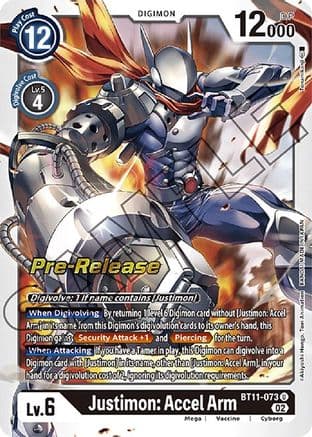 Justimon: Accel Arm — Dimensional Phase Pre-Release Cards