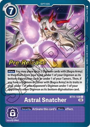Astral Snatcher — Dimensional Phase Pre-Release Cards Digimon Card Game card by Akiyoshi Hongo, Toei Animation, BANDAI MADE IN JAPAN