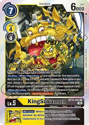 KingSukamon — Dimensional Phase Pre-Release Cards