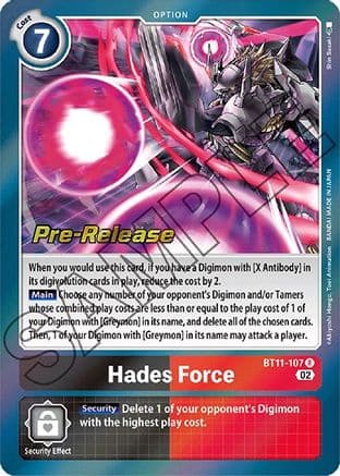 Hades Force — Dimensional Phase Pre-Release Cards Digimon Card Game card by Shin Sasaki