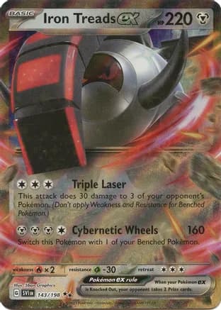 Iron Treads ex - 143/198 — SV01: Scarlet & Violet Base Set