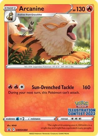 Arcanine (Illustration Contest 2022) — SWSH: Sword & Shield Promo Cards Pokémon TCG card by REND
