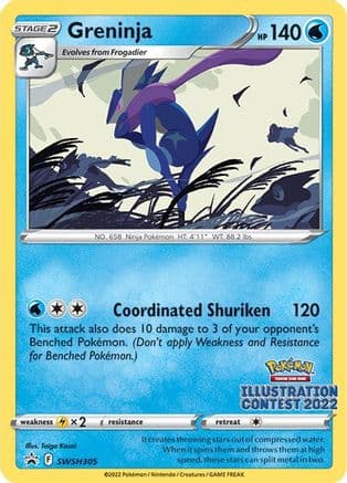 Greninja (Illustration Contest 2022) — SWSH: Sword & Shield Promo Cards Pokémon TCG card by Orca