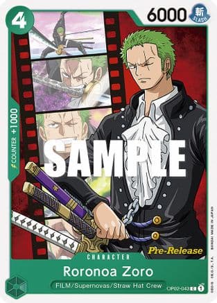 Roronoa Zoro — Paramount War Pre-Release Cards