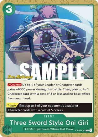 Three Sword Style Oni Giri — Paramount War Pre-Release Cards