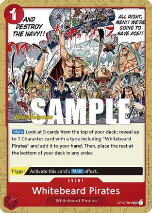 Whitebeard Pirates — Paramount War Pre-Release Cards