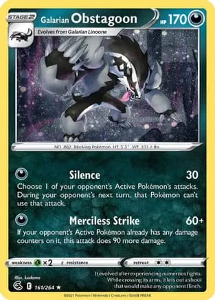 Galarian Obstagoon (Cosmos Holo) — Miscellaneous Cards & Products