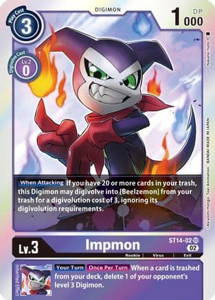 Impmon — Starter Deck 14: Beelzemon Advanced Deck Set Digimon Card Game card by Nakano Haito
