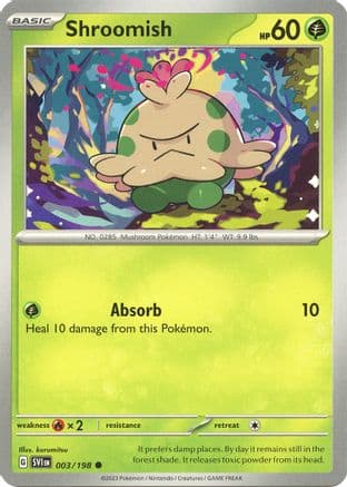 Shroomish — SV01: Scarlet & Violet Base Set Pokémon TCG card by kurumitsu